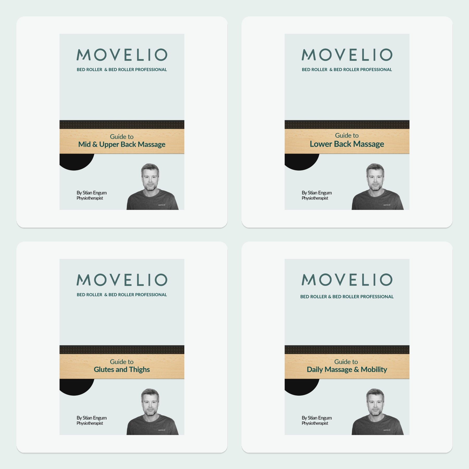 Vier digitale Anleitungen im Lieferumfang des Movelio Bed Roller